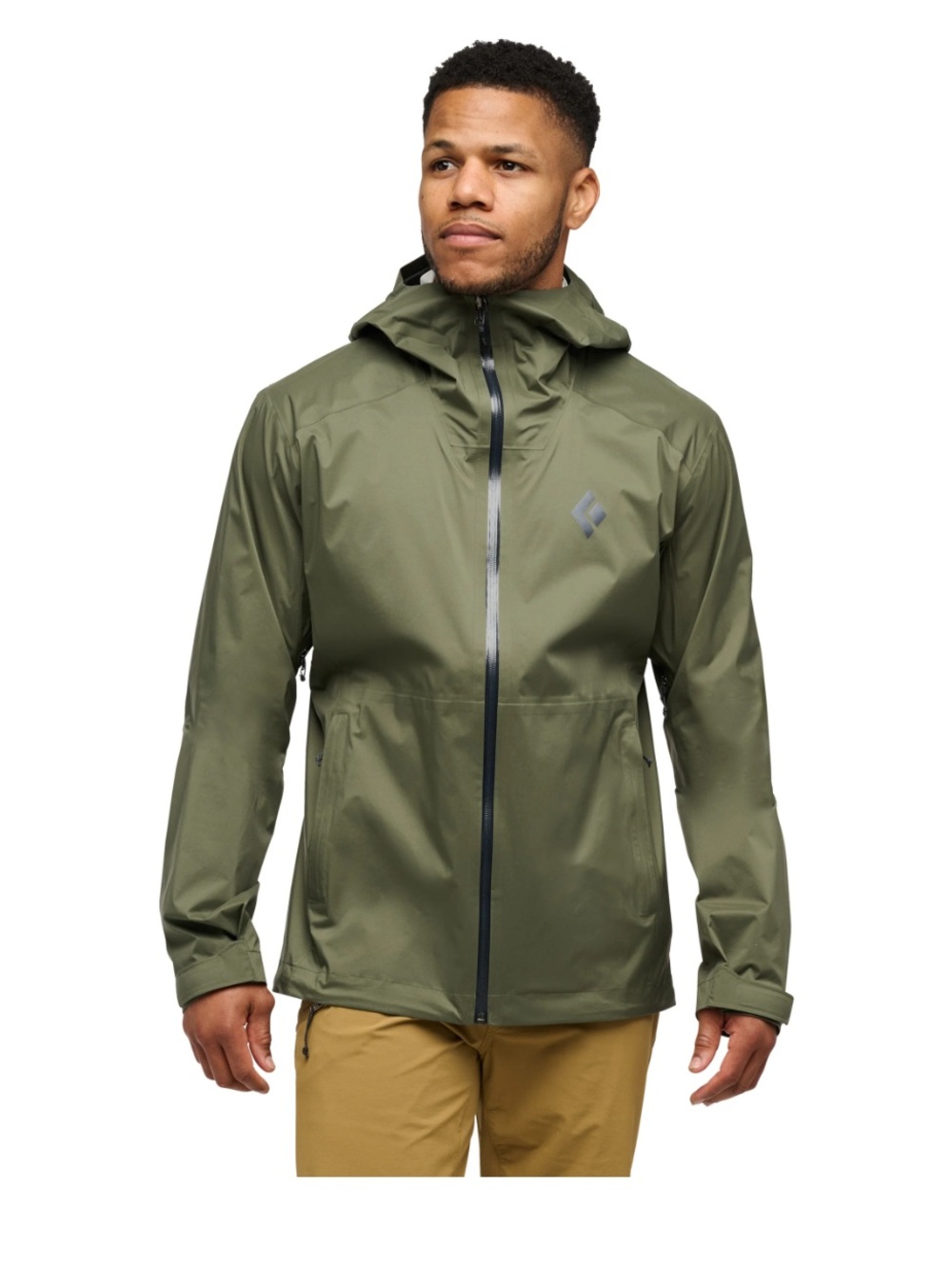 Black Diamond Men’s Hooded Rain Shell Jacket - Olive